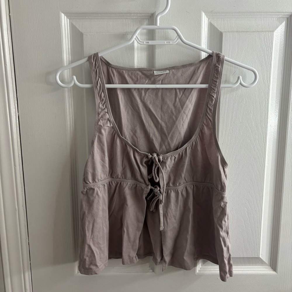 Aritzia Sunday Best Purple Tank Top Crop Tie Front